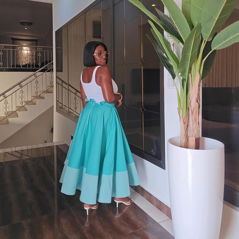 European and american cross-border chic women's fall  new collection: waist-cinching pleated a-line skirt - fashionable and versatile
