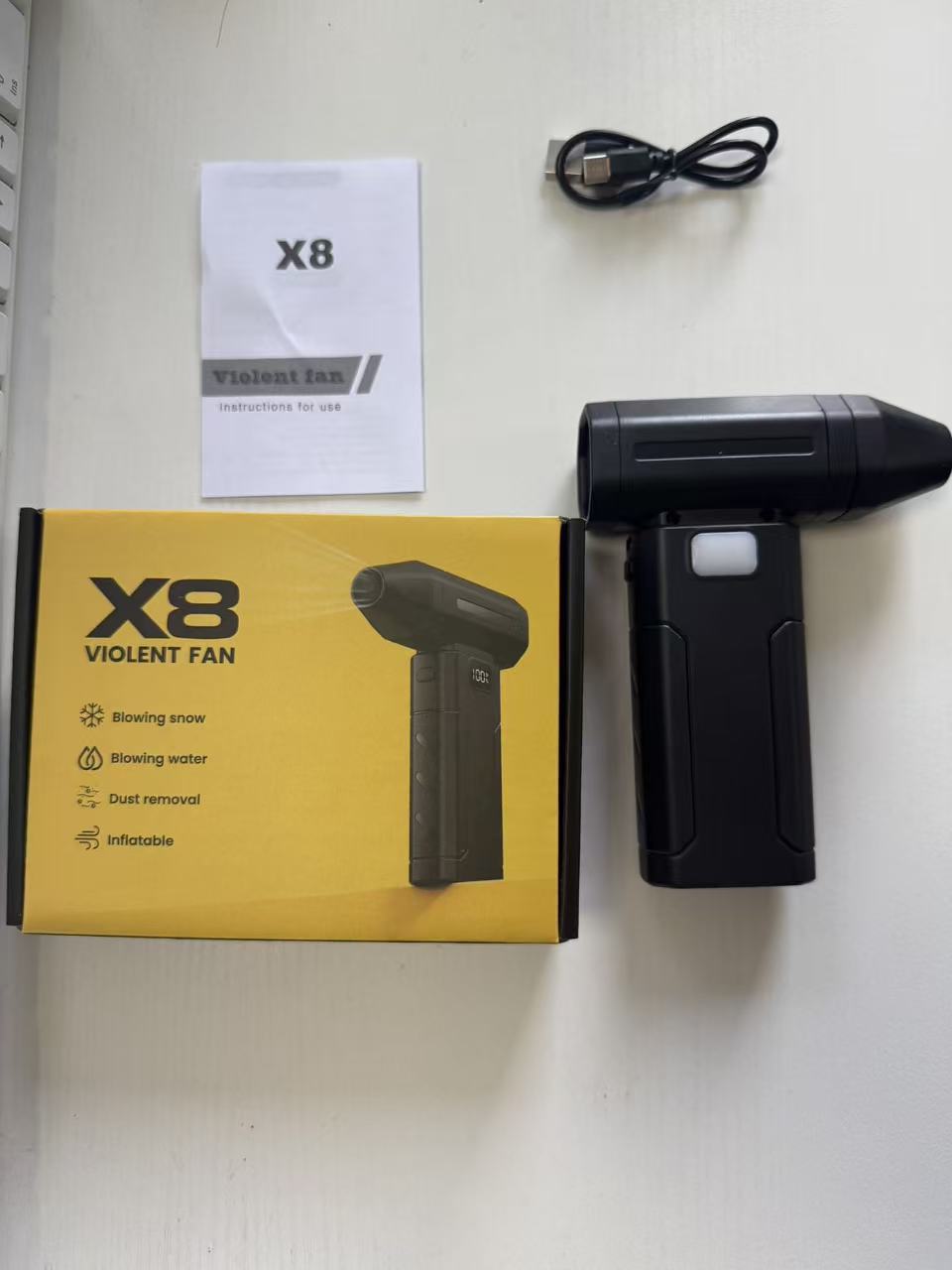x8 violent fan turbine high-speed rotate dust removal hair dryer desktop portable handheld high wind power