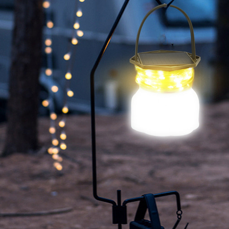 Cross-border new solar outdoor lighting camping light tape measure storage LED camping light string tent emergency atmosphere