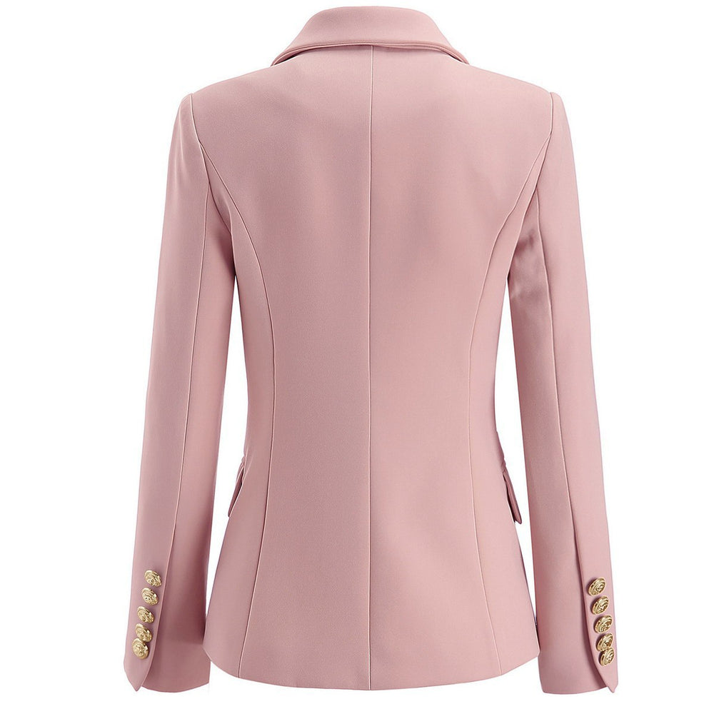European and american double-breasted blazer - metal button, slim fit, slimming, professional commute, fashionable blazer
