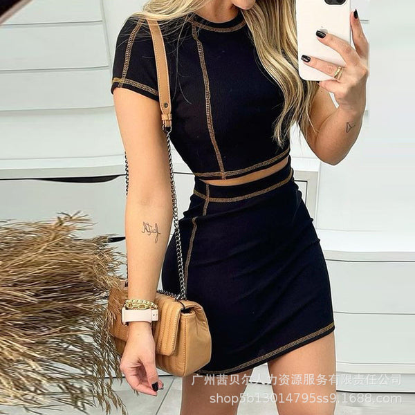 New 2022 women's clothing European and American new black casual dress