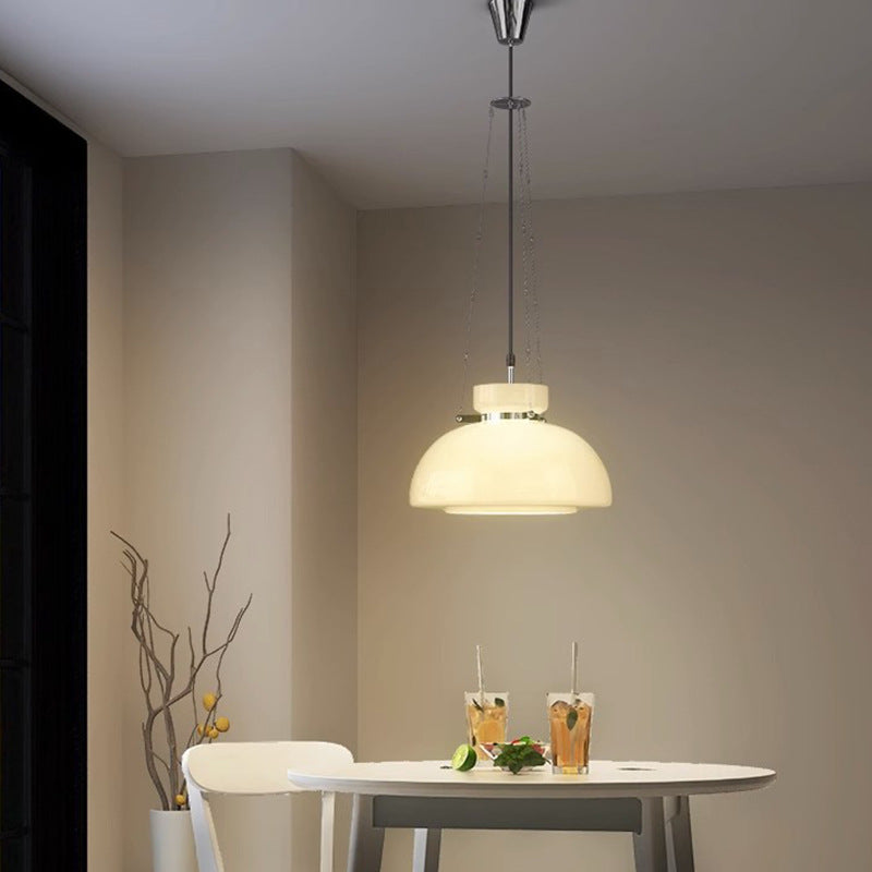 Tea room milky white glass atmosphere chandelier post-modern simple dining room study living room master bedroom American cream chandelier