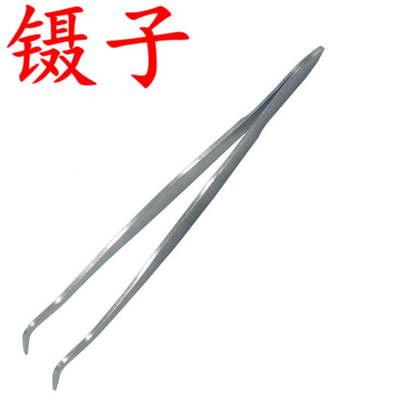 Dental household stainless steel surgical small square plate probe forceps tooth bracket mirror three-piece set curved plate tray instrument box