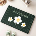 Daisy diatomaceous earth bath mat - absorbent, non-slip, quick-drying floor mat for home bathroom, toilet, and entryway