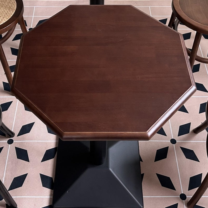 American retro solid wood square table and chair set - ideal for cafes, bubble tea shops, dessert parlors, western restaurants, and cocktail bars - commercial grade table