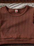 girls' autumn new arrival: collared long-sleeve ruffle princess dress shirt dress knitted vest two-piece set