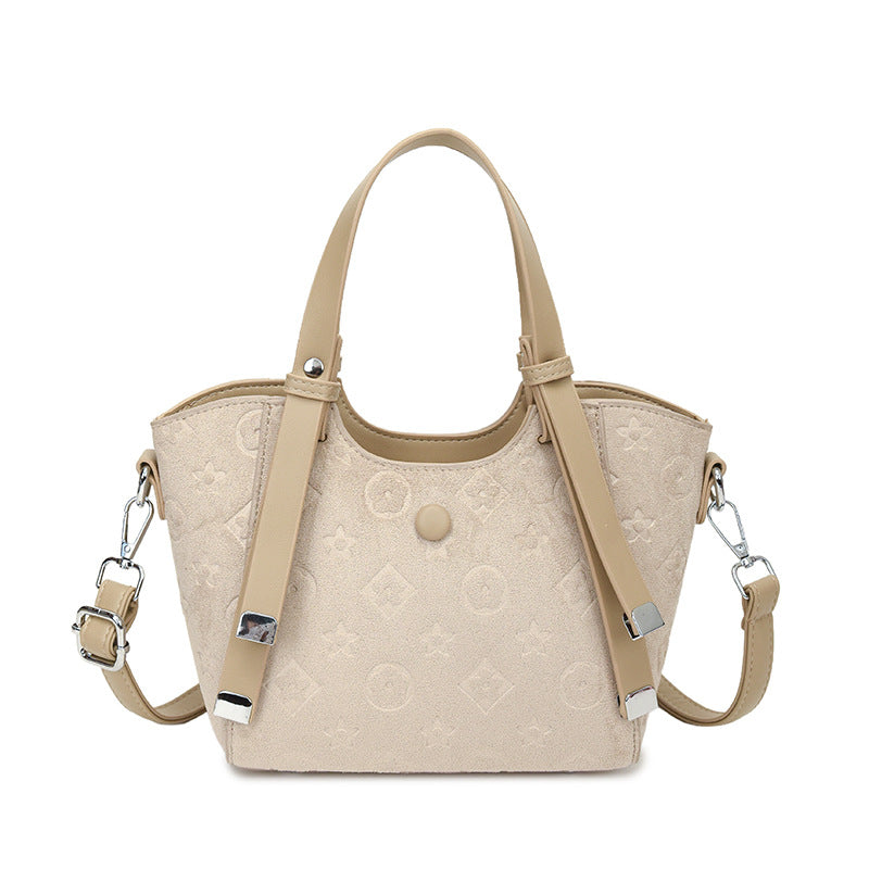 Elegant fashion western-style women's bag, lychee pattern, popularcasual women's bag, shoulder crossbody, textured korean style vegetable basket bag