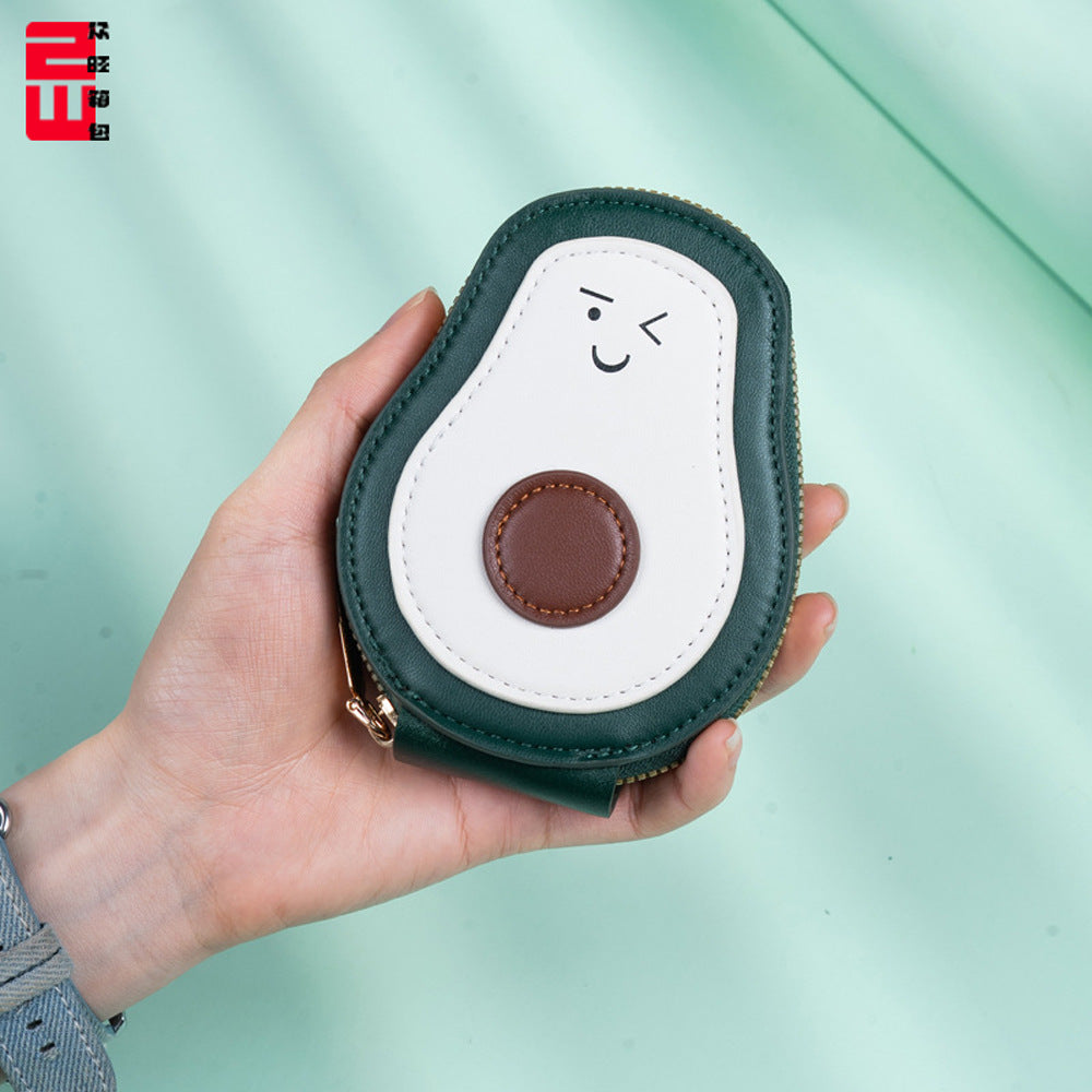 Organ card bag, certificate, new PU avocado mini cute change bag, multi-card storage, large-capacity bank card