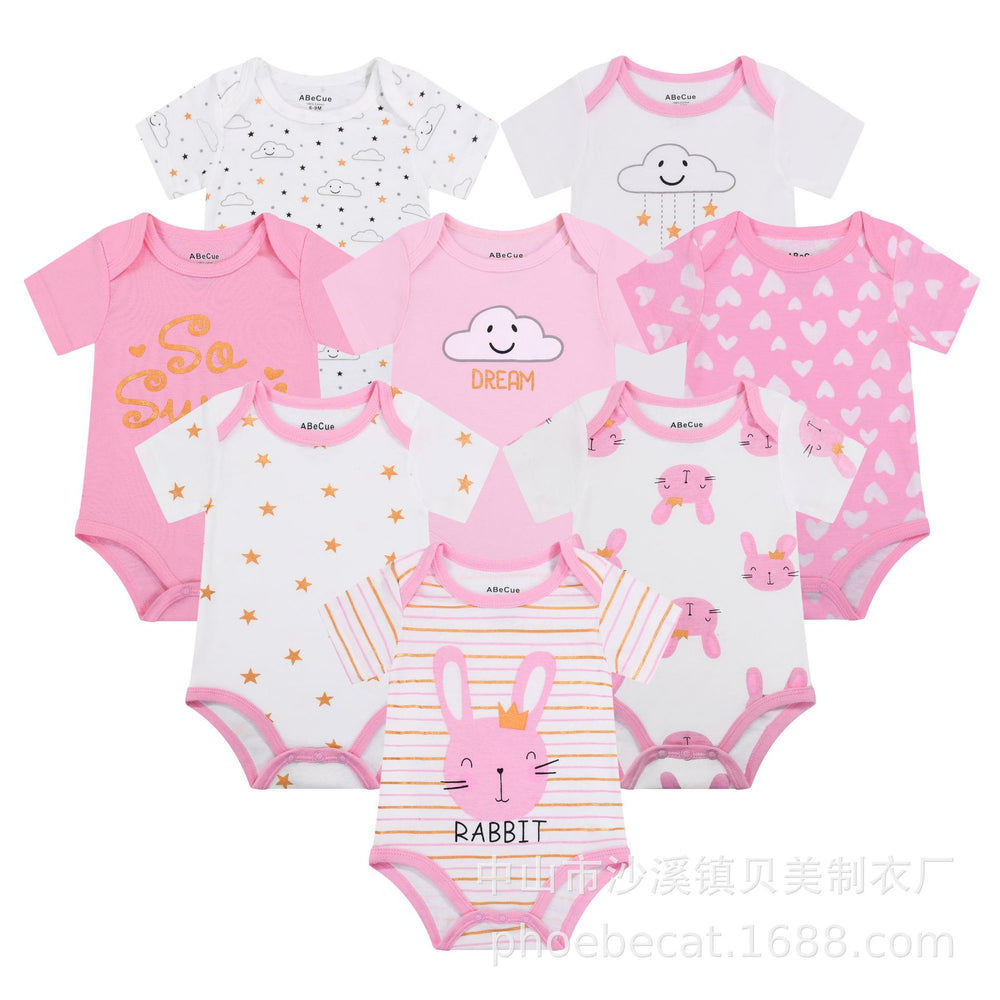 Source factory fashion cross-border personalized classic triangle khaki infant and toddler outing clothes cute pure cotton men's and women's baby