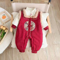 Baby new year's clothes winter clothes baby boy chinese style thickened jumpsuit winter full moon 100 days khaki crawling suit