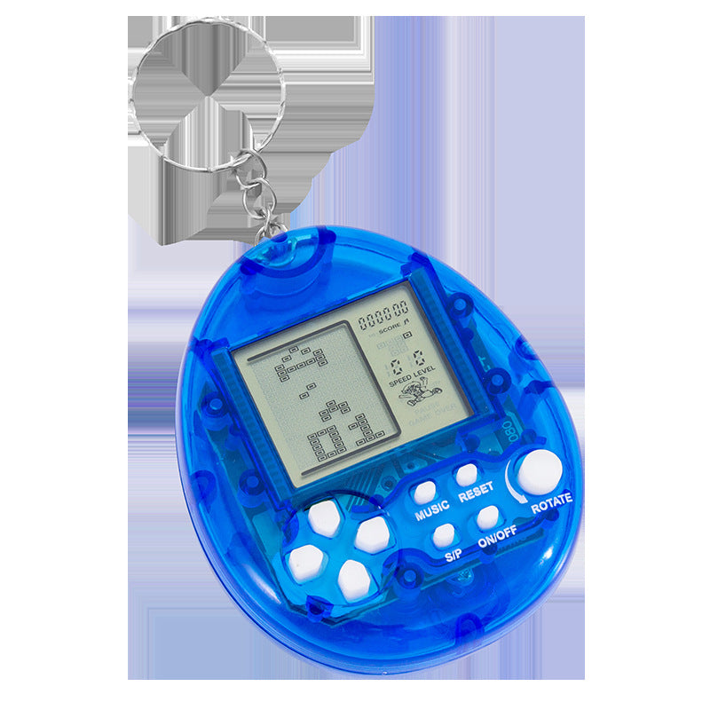 creative round keychain tetris mini game console toy handheld electronic game console charm