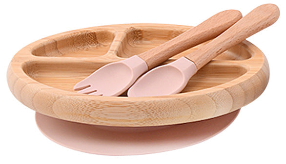 Cross-border food-grade silicone children's tableware set Baby complementary food bowl bib fork spoon feeding children's tableware set