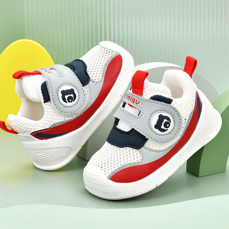 Baby sandals for boys, summer first walker shoes, 0-1-2 years old infant anti-slip soft sole mesh shoes for babies and toddlers, baby girl shoes