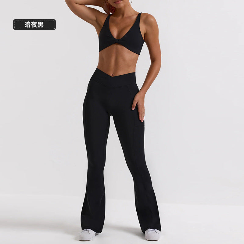 Intimatessuit sports suspender bra high waist hip lifting fitness pants yoga clothes