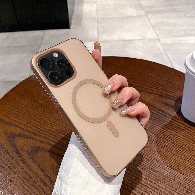 Suitable for iphone16pro mobile phone case 17 ultra-thin ice mist magnetic frosted transparent apple 15 all-inclusive protective case