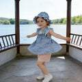 Girls' summer flutter sleeve  new floral print outfit, korean style chic lightweight three-piece set for baby girls