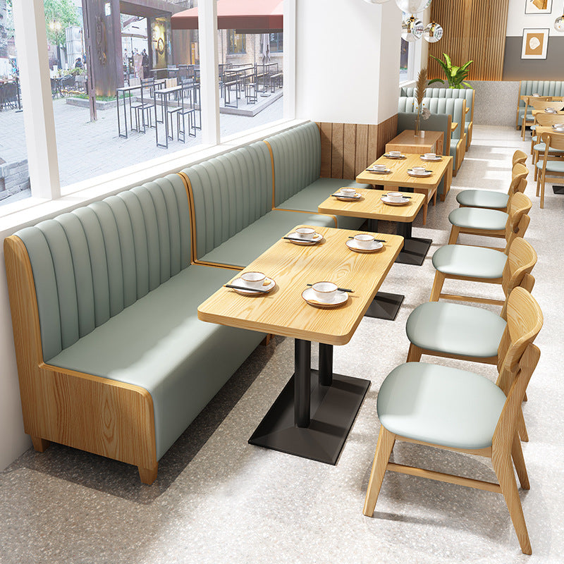 Coffee Western Restaurant Solid Wood Wall Card Seat Sofa Hotel Commercial Catering Hot Pot Milk Tea Shop Table and Chair Combination