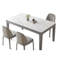 Solid wood modern rock slab dining table and chair set - minimalist italian style luxury dining table for home use