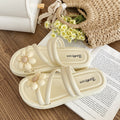 Popular flower slippers for women thick solenon-slipnew arrivalfashionsummer fairy style sandals flats beach shoes
