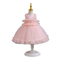 European and american wholesale girls' evening dresses lace pattern princess dress first birthday party gown flower girl dress