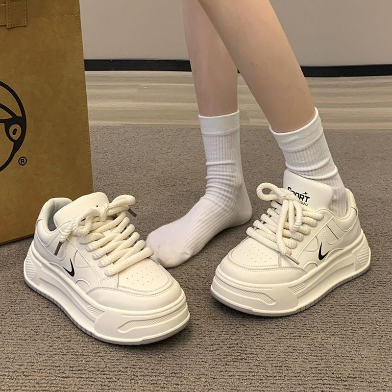 Trending white sneakers for women - autumn's versatile chunky sole, premium style, 2026 new release, unique german army trainers, casual athletic shoes