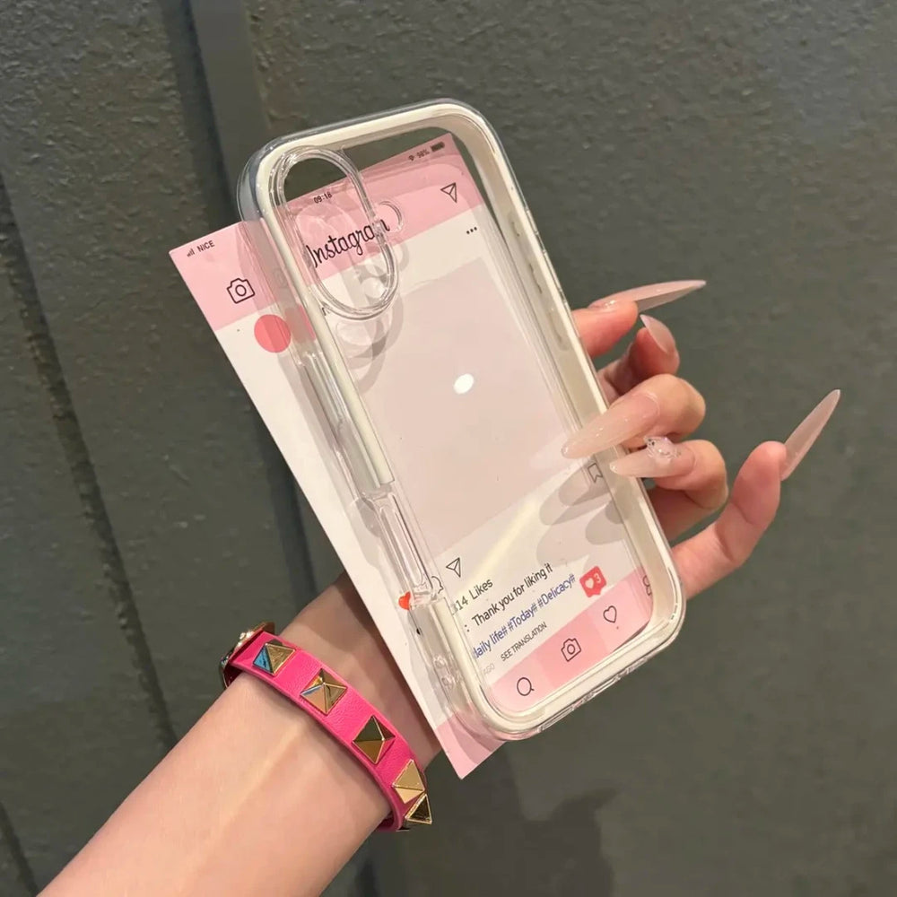 Suitable for iphone17promax acrylic transparent mobile phone case apple 16 colorful two-in-one mobile phone protective case