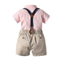 K-style children's clothing summernew arrival boys shirt gentleman suit overalls children's day performance clothes boys birthday dress