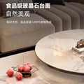 Italian light luxury oval glass coffee table living room home tea table high-end marble combination coffee table set