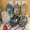 Vintage mori girl style plaid backpack - high school girl's chic rucksack - korean style large capacity fashionable versatile backpack