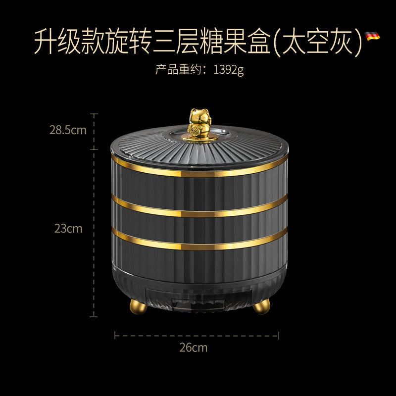 Creative candy box Snack box Grid with lid Living room Fruit plate Snack platter Melon seeds Happy candy Dried fruit storage box