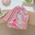 Girls' autumn new arrival: pure cotton doll shirt, long-sleeved blouse, cartoon pink baby girl shirt,  fashionable sweet style