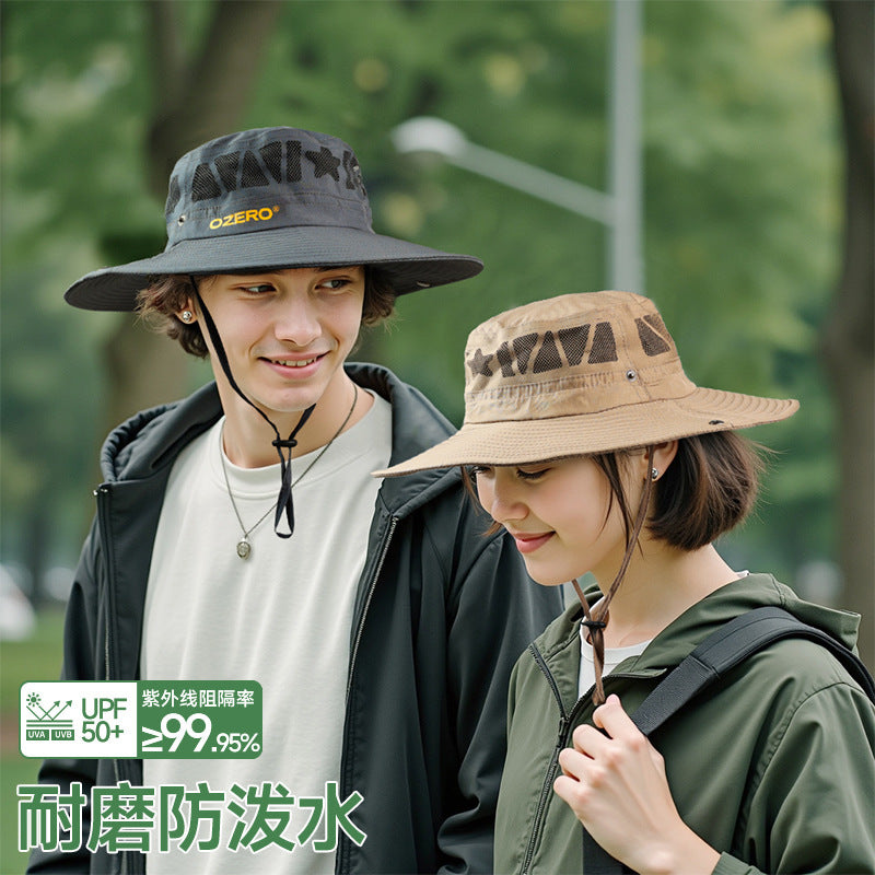 Men's and women's summer breathable quick-drying sun protection big-brimmed sun hat mountaineering hat wild hiking fishing sun protection bucket hat