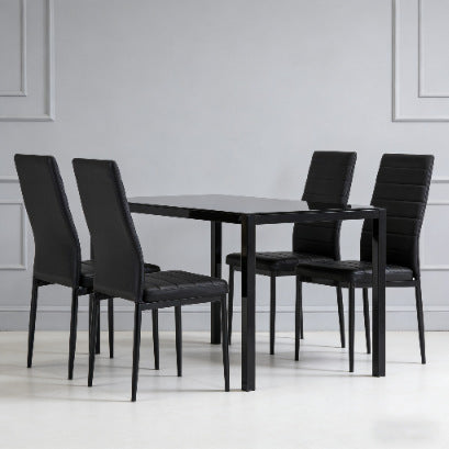 Export tempered glass dining table cross-border complete dining table and chair set casual cafe restaurant table and chair combination set