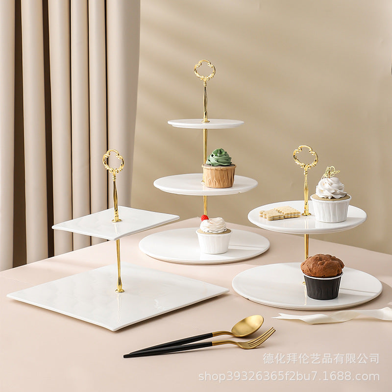 Dessert plate display stand set, cake tray, afternoon tea tableware, snack holder, cold food plate, tea break platter