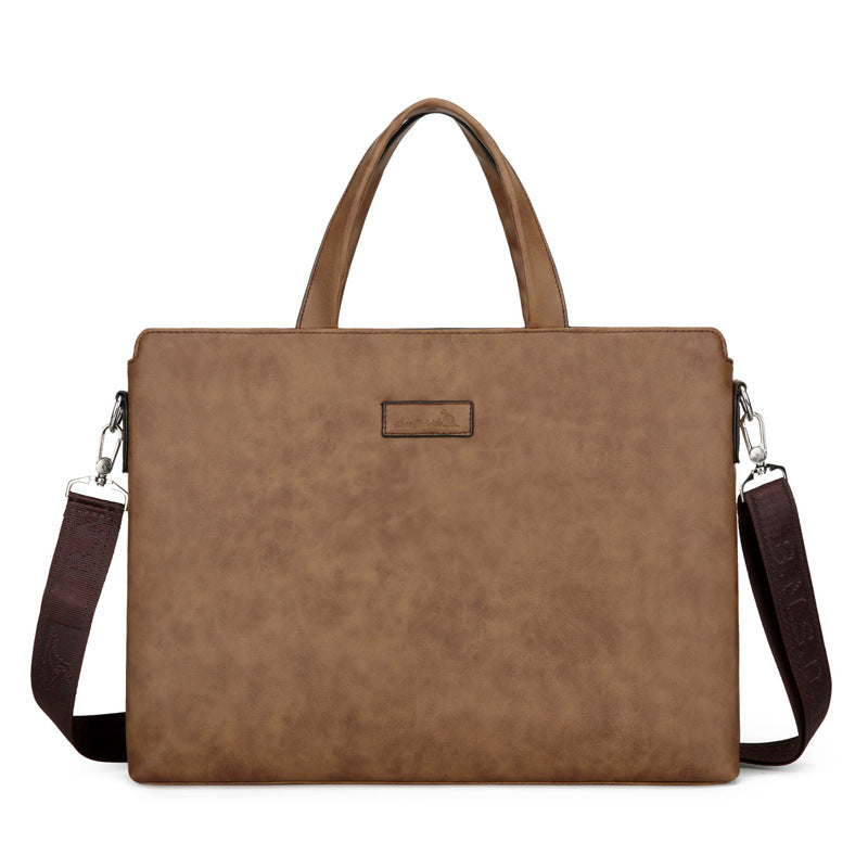 New trendy men's fashion large-capacity pu leather waterproof business briefcase handbag briefcase  wholesale