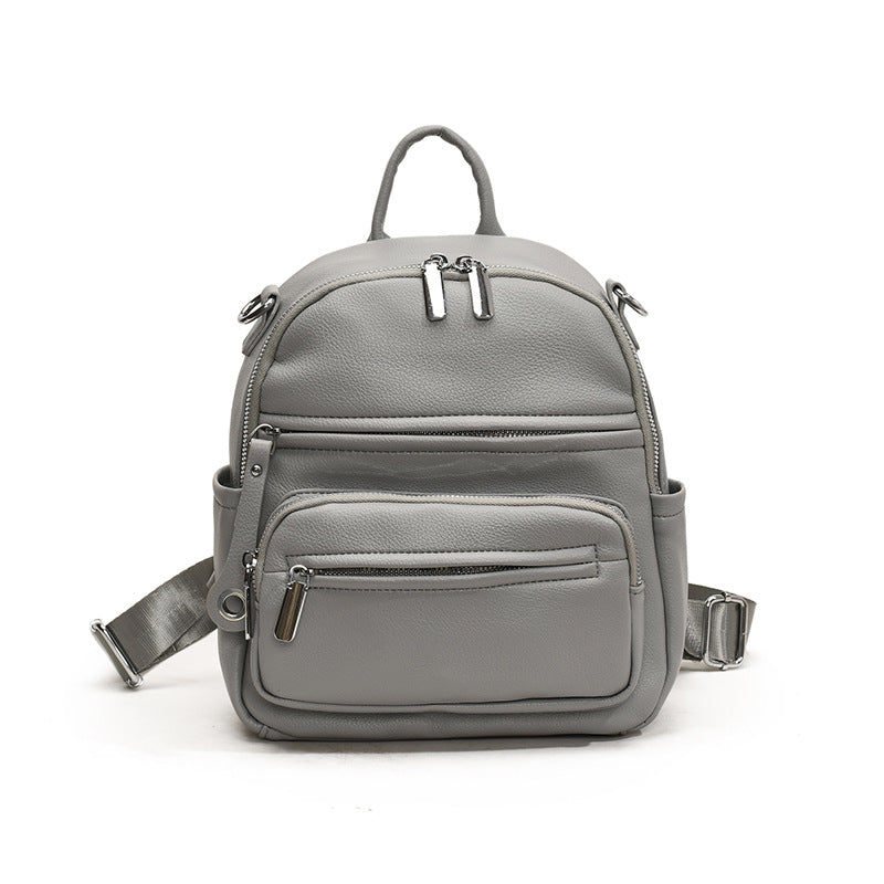 New Internet celebrity fashion versatile backpack trend super fire small schoolbag high quality  best-selling solid color backpack