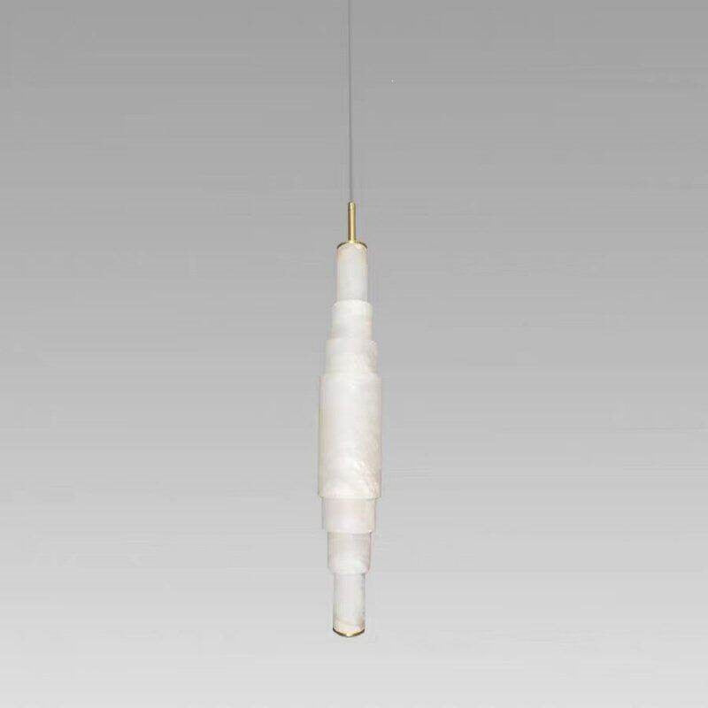 Villa high-ceiling living room lamp duplex staircase all-copper marble chandelier casual bedroom bedside lamp spanish marble