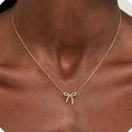 European and american new arrival: high-end bowknot necklace - women's fashionable, minimalist, and unique gold clavicle chain - stylish and versatile necklace