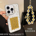 Transparent epoxy gold foil iphone 17 pro max text phone case apple 16 acrylic protective cover 15