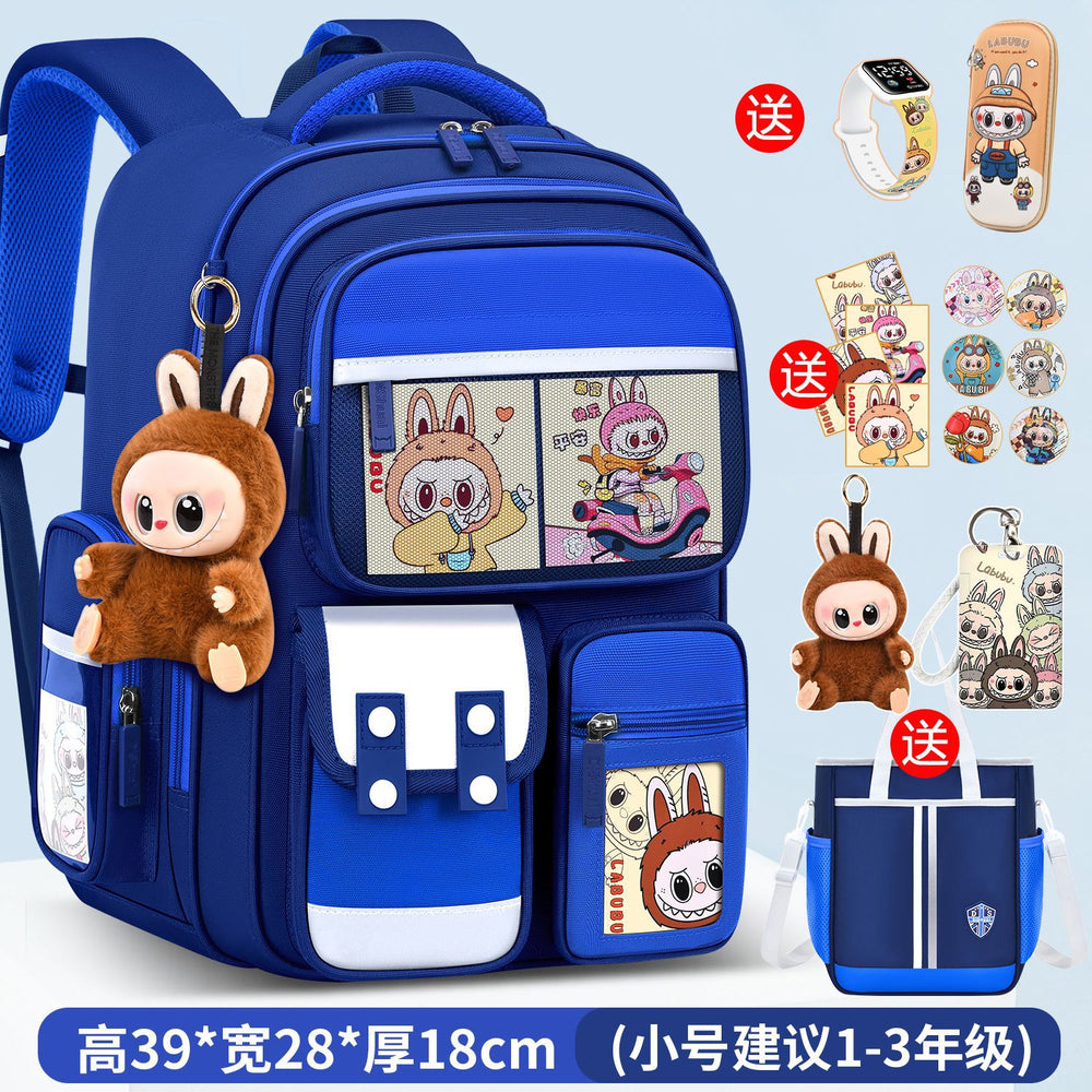 Labubu backpack - new 2026 model for elementary school students (grades 1-6). lightweight, spine-protecting, and load-reducing design for boys and girls