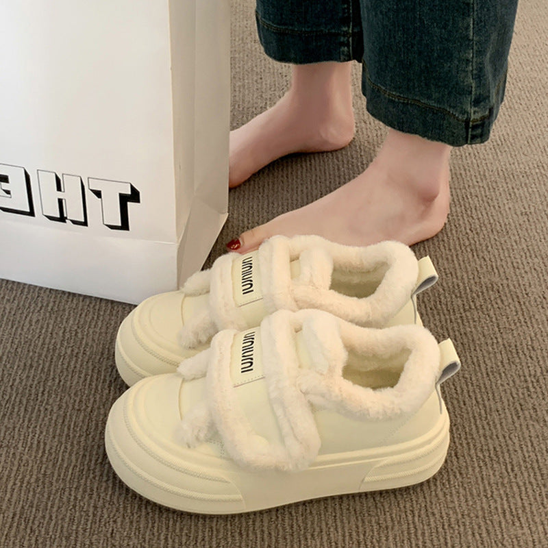 Best sellingthick solevelcro cotton shoes winter 2025new arrivalfleece-linedthickened fur shoes heattechplatform shoes for women