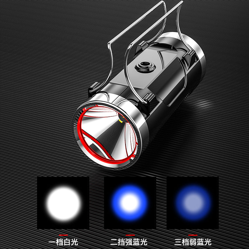 Fishing light water floating super bright strong light xenon high power waterproof blue light white light flashlight wild platform fishing night fishing light