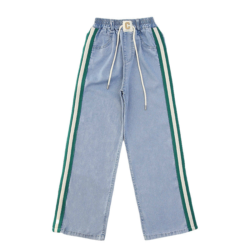 Girls' summer pants: kids' mosquito-proof trousers, lightweight summer style,  new arrivals, long pants for girls, big girls' jeans, wide-leg pants