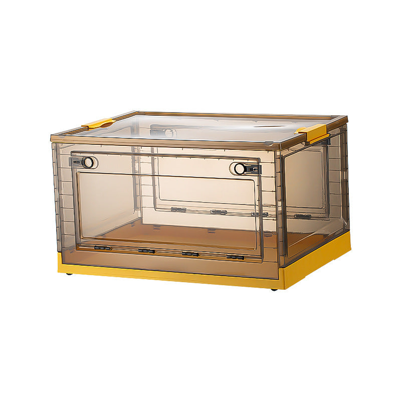 Storage Box Household Plastic Clothes Wardrobe Organizing Box Transparent Foldable Storage Box Snacks Toys Clothing Books