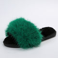 Fuzzy slippers women's outerwear 2025 new korean style ins trendy shoes autumn and winter one-strap thick sole cotton slippers autumn and winter collection