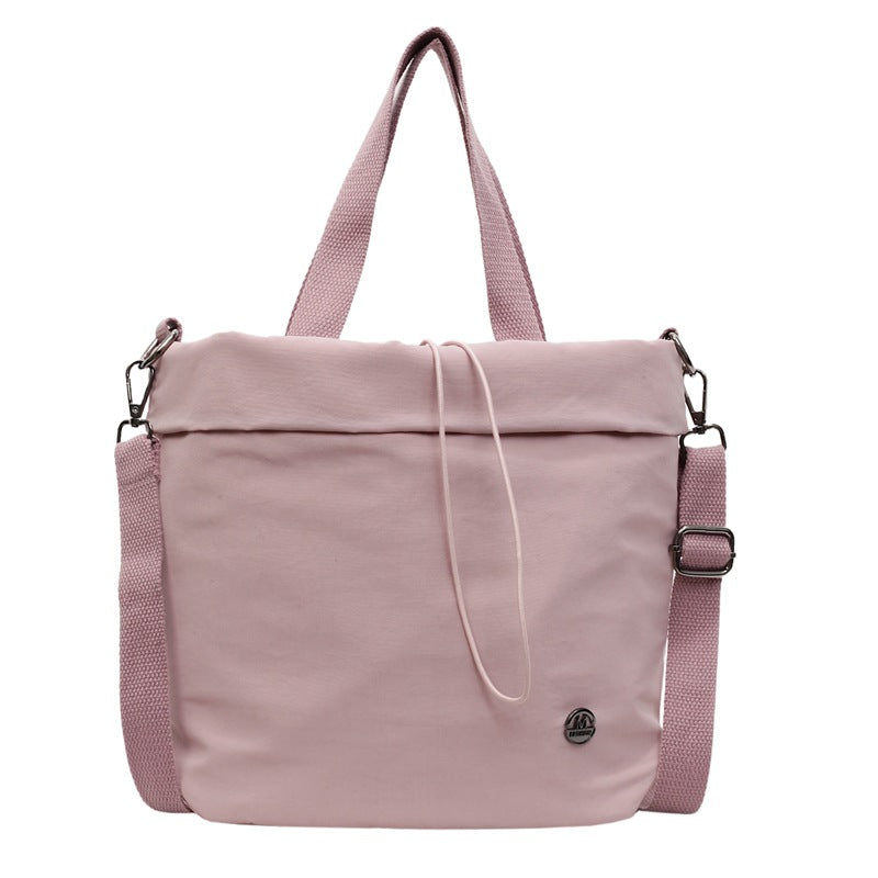 Casual bag women's 2025 new nylon drawstring bundle shoulder bag fitness yoga messenger bag commuter tote bag