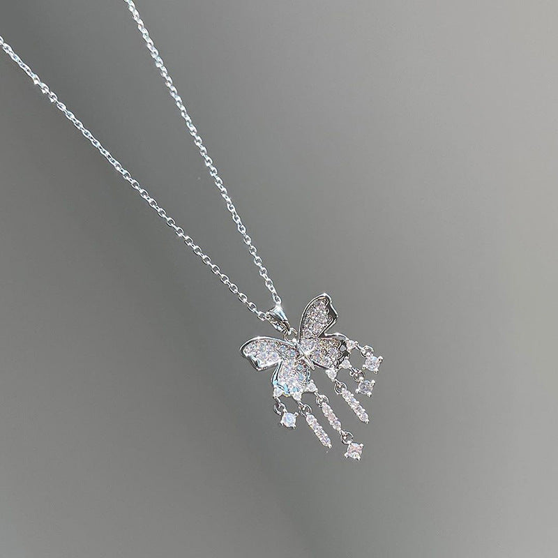 Wholesale unique necklace designs: european & american cross-border autumn/winter jewelry, women's diamond-accented light luxury korean-style ins sweater necklace