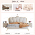 Accessible luxury wedding bed small apartment rental bed french cream style leather bed modern master bedroom large bed casual double bed