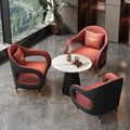 Luxury office business negotiation single sofa chair, negotiation table and four chairs, small round table negotiation table and chair set