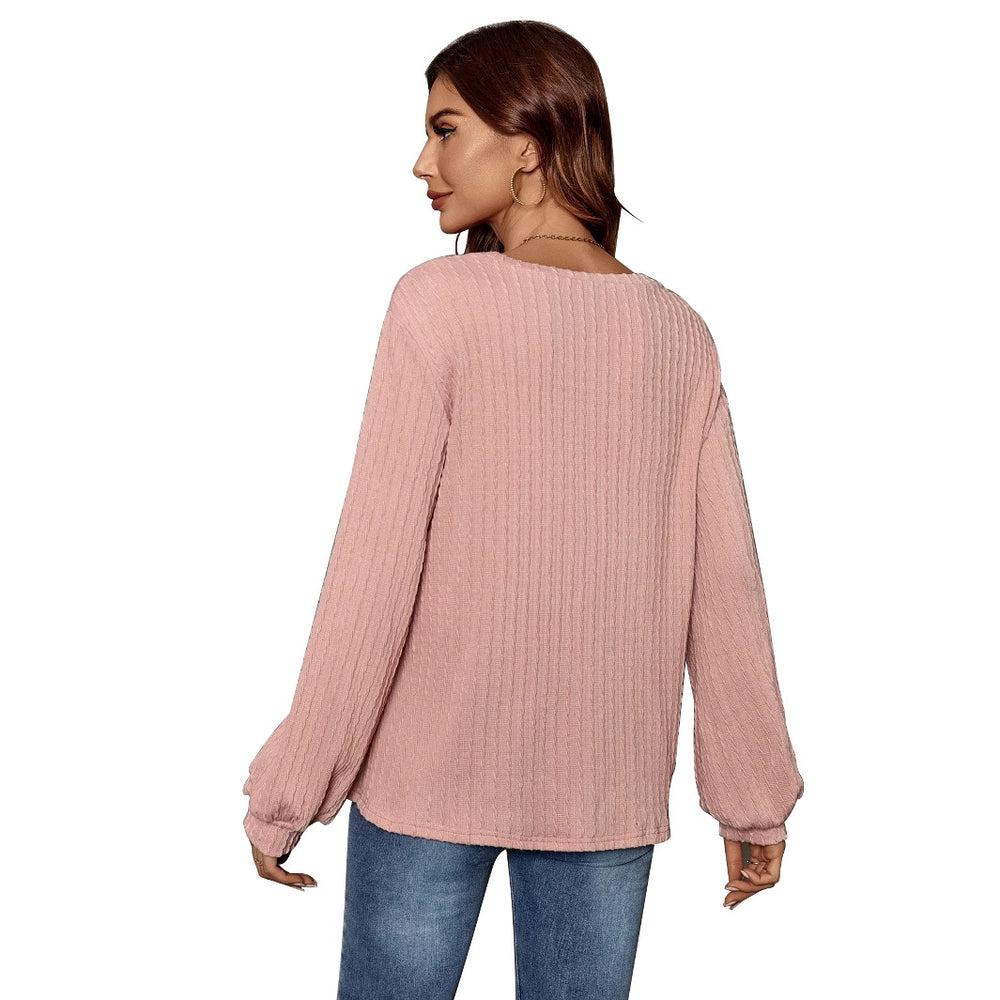 Pre-sale-91930# cross-border women's fashion ins versatile casual loose solid color shirt
